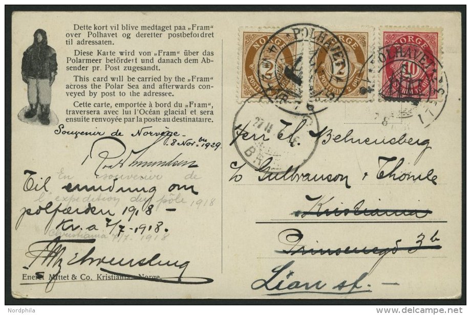 NORWEGEN 76, 79 BRIEF, 1924, Fram - Karte, Von POLHAVET Nach Finnland, Pracht - Otros & Sin Clasificación