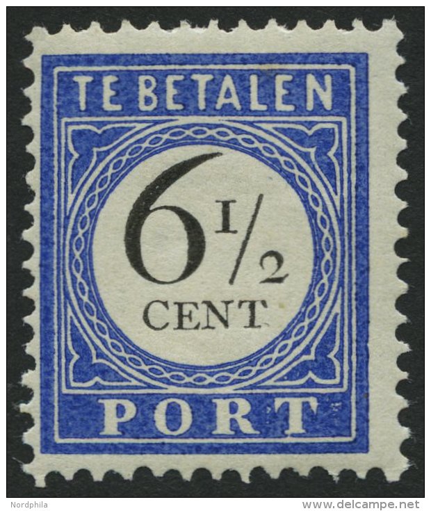 PORTOMARKEN P 20 *, 1894, 61/2 C. Ultramarin/schwarz, Falzrest, Pracht, Mi. 42.- - Portomarken