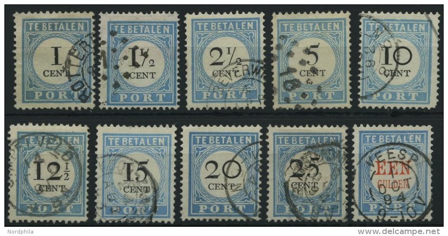 PORTOMARKEN P 3-12 O, 1881/7, Kleine Ziffer, Prachtsatz - Impuestos