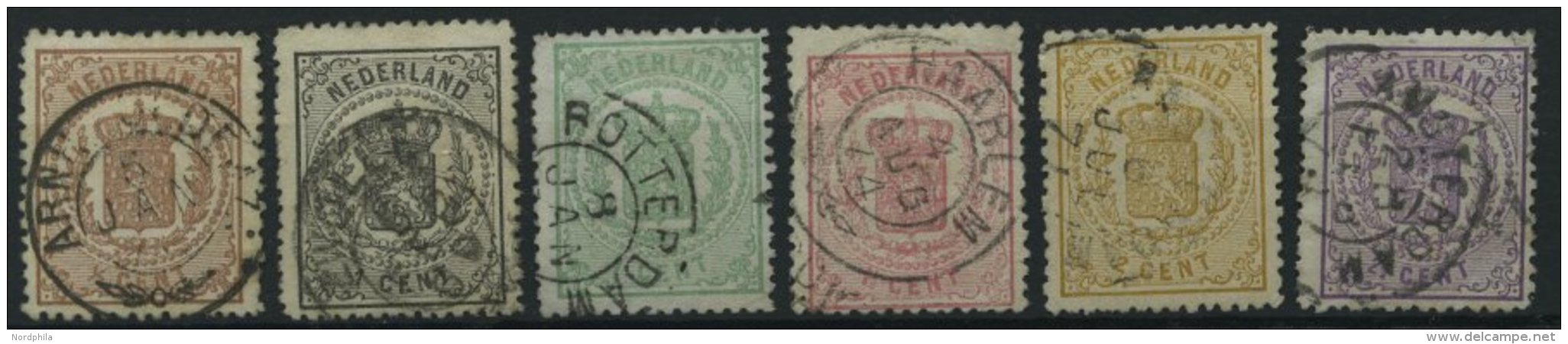 NIEDERLANDE 13-18 O, 1869, Reichswappen, Sauber Gestempelt, Prachtsatz - Sonstige & Ohne Zuordnung