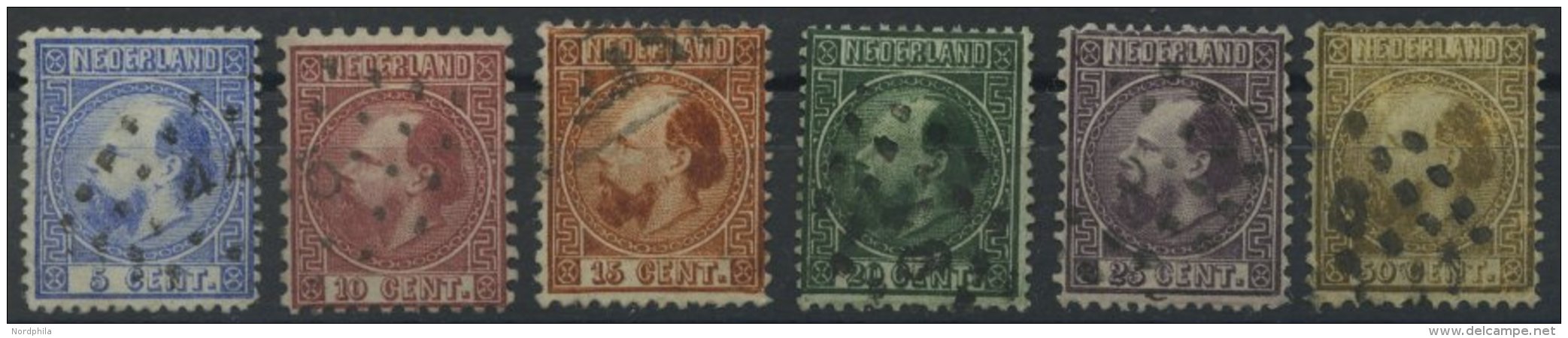 NIEDERLANDE 7-12 O, 1867, K&ouml;nig Willem III, Prachtsatz - Sonstige & Ohne Zuordnung