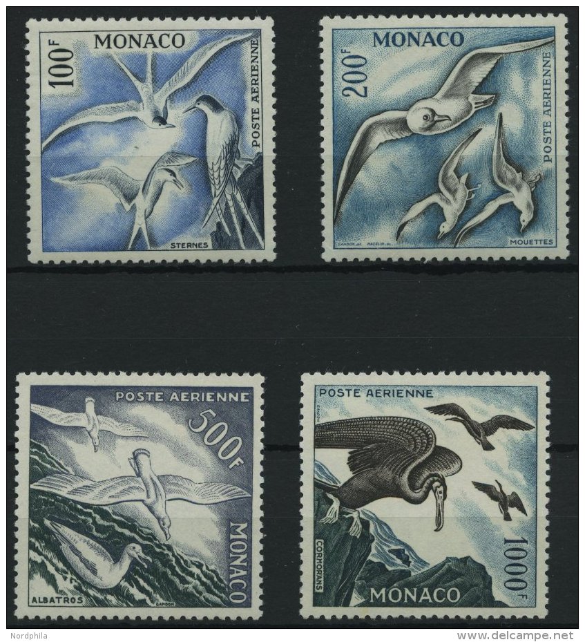 MONACO 502-05A *, 1955, Seev&ouml;gel Aus Dem Mittelmeerraum, Gez&auml;hnt K 11, Falzrest, Prachtsatz - Sonstige & Ohne Zuordnung