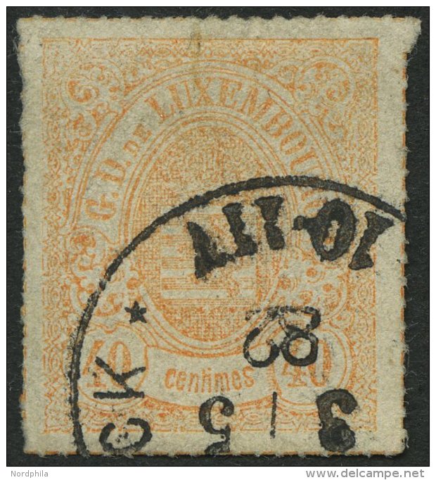 LUXEMBURG 23b O, 1871, 40 C. Mattorange, Pracht, Mi. 100.- - Oficiales