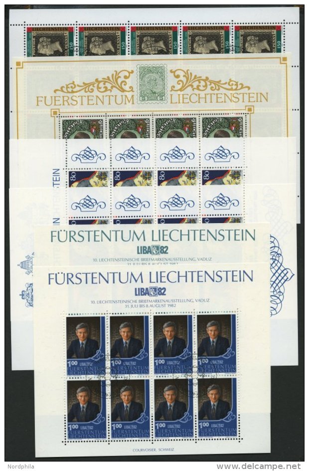 LOTS O, 1982-90, 5 Verschiedene Kleinbogen, Pracht, Mi. 124.- - Sammlungen