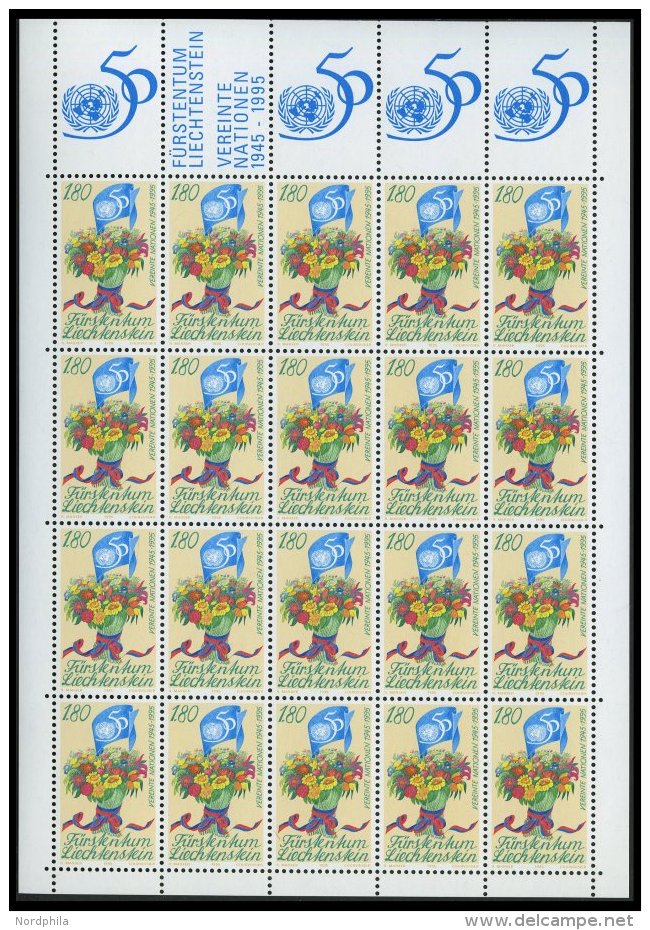 LIECHTENSTEIN 1106KB **, 1995, 1.80 Fr. UNO Im Kleinbogen, Pracht, Mi. 64.- - Otros & Sin Clasificación