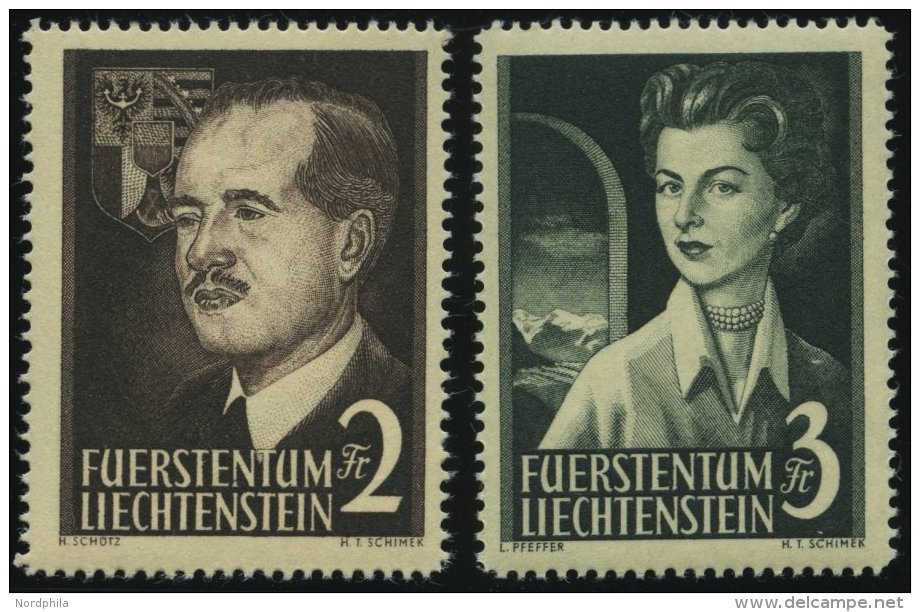 LIECHTENSTEIN 332/3 **, 1955, F&uuml;rstenpaar, Pracht, Mi. 240.- - Otros & Sin Clasificación