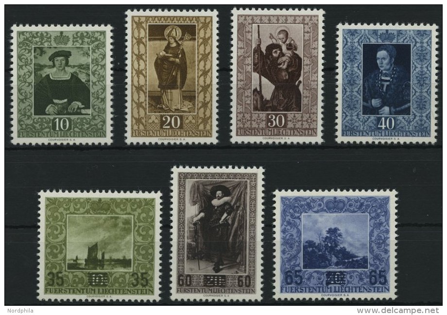 LIECHTENSTEIN 311-14,326-28 **, 1953/4, 4. Und 5. Gem&auml;ldeserie, 2 Prachts&auml;tze, Mi. 200.- - Otros & Sin Clasificación