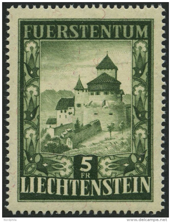 LIECHTENSTEIN 309 **, 1952, 5 Fr. Vaduz, Pracht, Mi. 250.- - Sonstige & Ohne Zuordnung