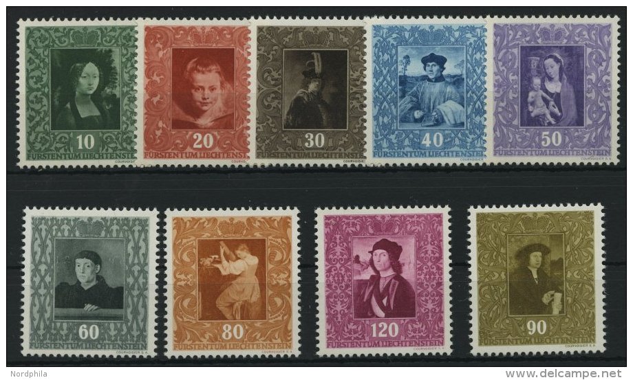 LIECHTENSTEIN 268-76 **, 1949, 1. Gem&auml;ldeserie, Prachtsatz, Mi. 90.- - Sonstige & Ohne Zuordnung