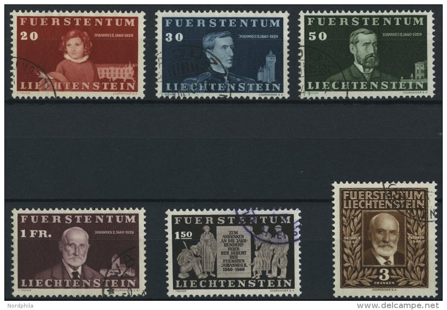 LIECHTENSTEIN 186-91 O, 1940, 100. Geburtstag, Prachtsatz, Mi. 220.- - Sonstige & Ohne Zuordnung