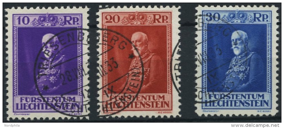 LIECHTENSTEIN 122-24 O, 1933, 80. Geburtstag, Prachtsatz, Mi. 150.- - Sonstige & Ohne Zuordnung