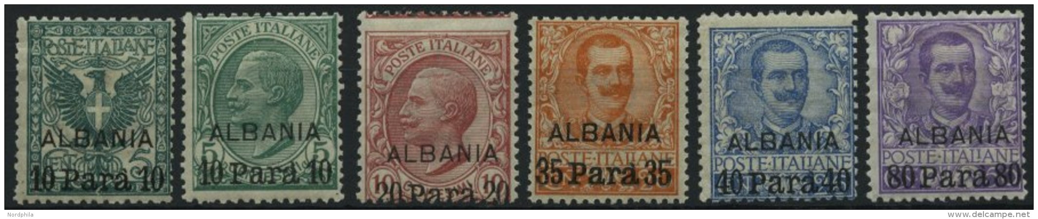 POST IM AUSLAND 1-6 *, Italienische Post In Albanien: 1902/8, Albania, Falzrest, Prachtsatz, Mi. 80.- - Otros & Sin Clasificación