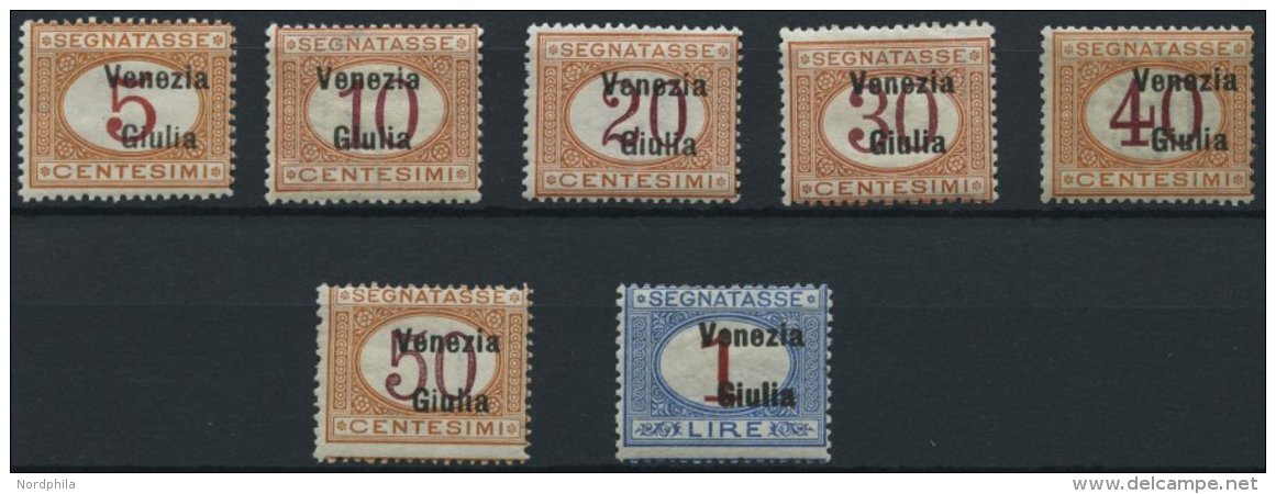 BES.GEB. JULISCH-VENETIEN P 1-7 *, Portomarken: 1918, Venezia Giulia, Falzreste, Normale Z&auml;hung, Prachtsatz, Mi. 30 - Sin Clasificación