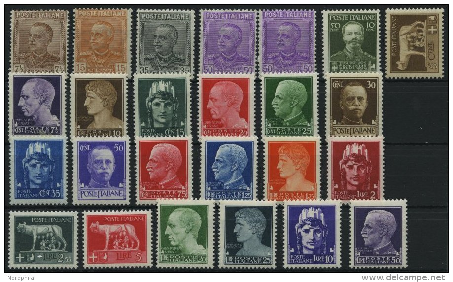 ITALIEN 281-84,299-317 *, 1928/8, K&ouml;nig Viktor Emanuel III Und Serie Imperiale, Falzrest, 2 Prachts&auml;tze - Sin Clasificación