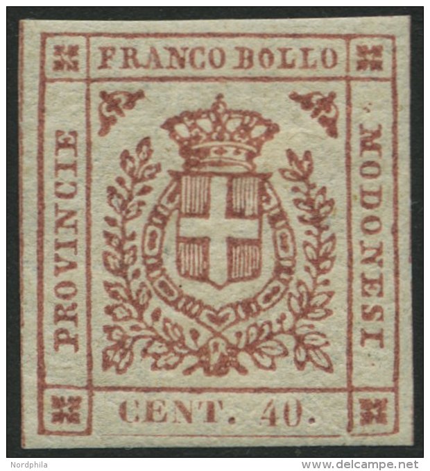 MODENA 10a *, 1859, 40 C. Karmin, Falzrest, Pracht, Mi. 170.- - Modena