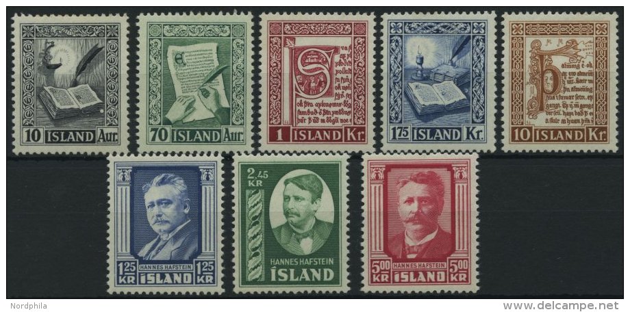 ISLAND 287-91,293-95 **, 1953/4, Island-Manuskripte Und Hafstein, 2 Prachts&auml;tze, Mi. 80.- - Otros & Sin Clasificación