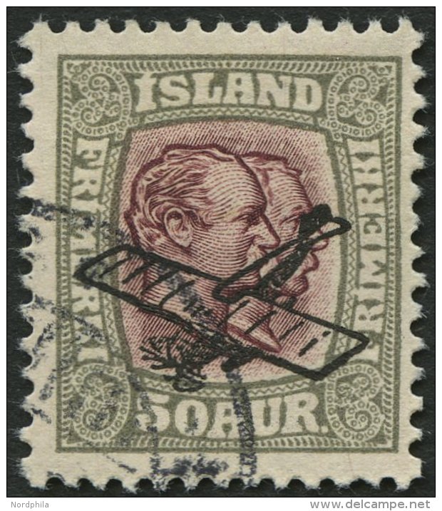 ISLAND 123 O, 1929, 50 A. Grau/braunlila, Pracht, Mi. 100.- - Sonstige & Ohne Zuordnung