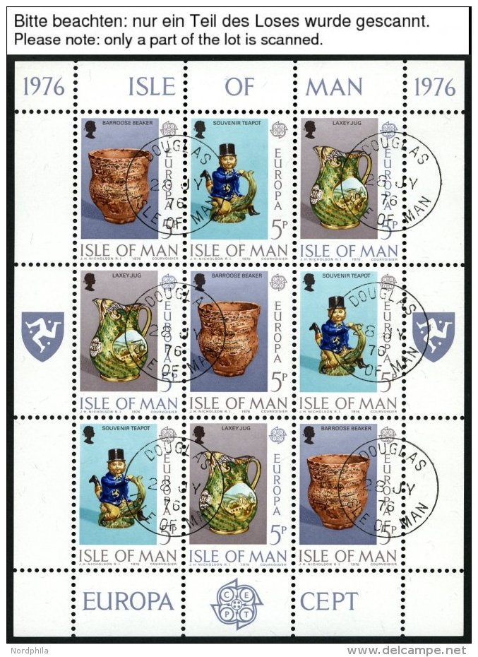 INSEL MAN KB O, 1976-90, Europa, Alle 15 Kleinbogens&auml;tze Komplett Mit Ersttagsstempeln, Pracht, Mi. 316.- - Man (Insel)