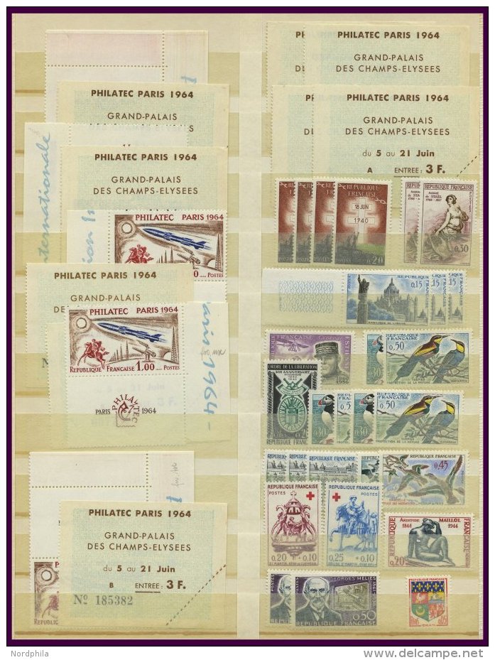 LOTS **, 1960-68, Saubere Postfrische Dublettenpartie Mit Dienst-u. Unescomarken, Mit Nr. 1480 5x, Meist Pracht, G&uuml; - Colecciones Completas