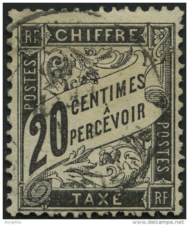 PORTOMARKEN P 17 O, 1882, 20 C. Schwarz, Pracht, Mi. 110.- - Impuestos