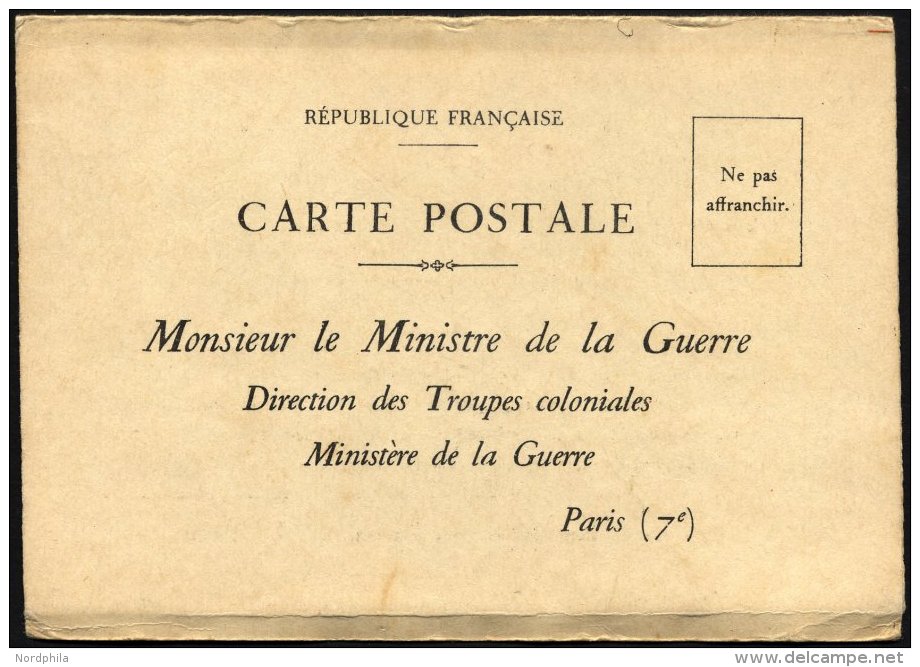 FRANKREICH Anwerbekarte Des Franz&ouml;sischen Kolonialministeriums F&uuml;r Indochina, Afrika Und Madagaskar, Ungebrauc - Sonstige & Ohne Zuordnung