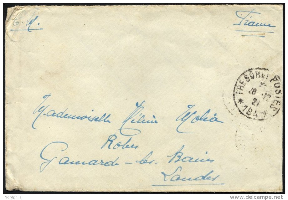 FRANKREICH FELDPOST 1921, K1 TRESOR ET POSTES/184 Auf Feldpostbrief Nach Frankreich, Feinst - Otros & Sin Clasificación