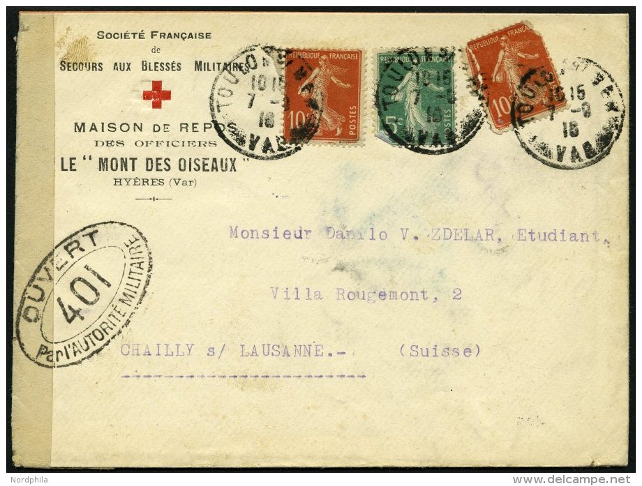 FRANKREICH FELDPOST 1915, Vordruckbrief Des Franz&ouml;sischen Roten Kreuzes Aus Dem Hospital Der Soci&egrave;t&egrave; - Briefe U. Dokumente