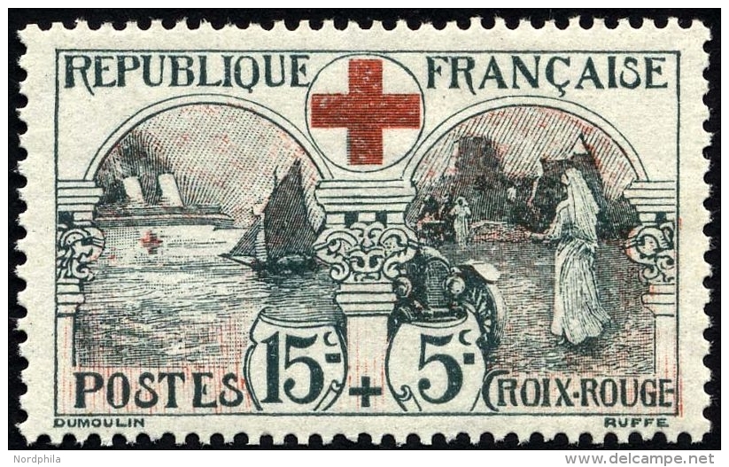 FRANKREICH 136 *, 1918, 15 C. Rotes Kreuz, Falzrest, Pracht, Mi. 150.- - Otros & Sin Clasificación