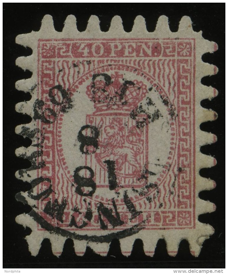 FINNLAND 9Cx O, 1866, 40 P. Rosakarmin , K1 HELSINGFORS, Alle Zungen, Pracht - Sonstige & Ohne Zuordnung