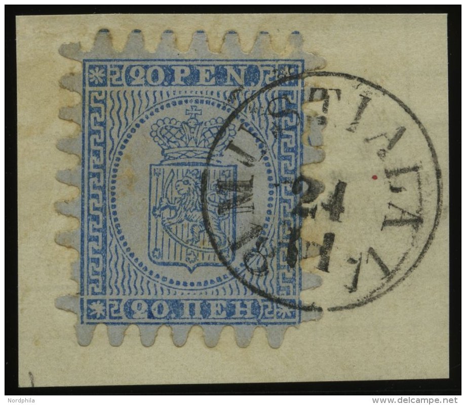 FINNLAND 8C BrfStk, 1866, 20 P. Blau, K1 MUSTIALA, 2 Kurze Z&auml;hne Sonst Prachtbriefst&uuml;ck - Sonstige & Ohne Zuordnung