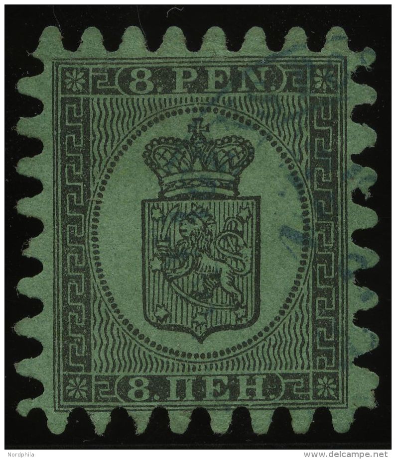 FINNLAND 6Bx O, 1866, 8 P. Schwarz Auf Gr&uuml;n, Praktisch Alle Zungen, Pracht - Otros & Sin Clasificación