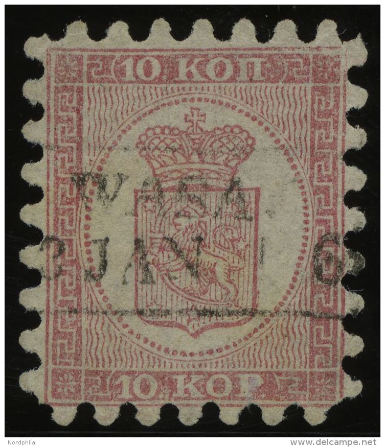 FINNLAND 4A O, 1860, 10 K. Rosakarmin Auf Rosa, R2 WASA, Alle Zungen, Pracht - Sonstige & Ohne Zuordnung