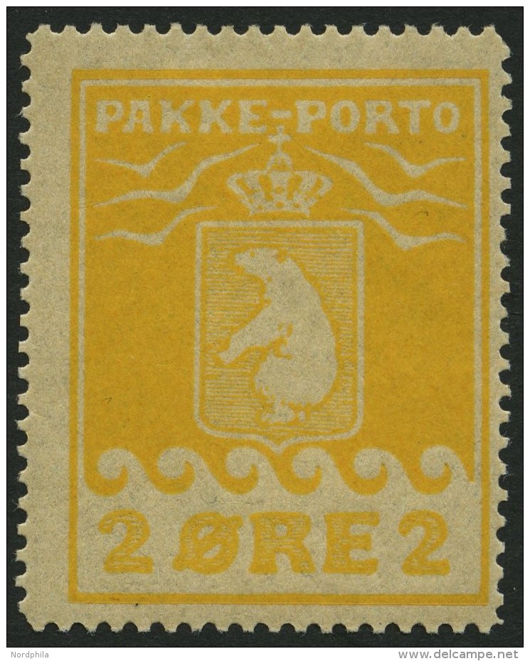 GR&Ouml;NLAND - PAKKE-PORTO 5A *, 1919, 2 &Oslash; Gelb, (Facit P 5II), Falzrest, Pracht - Paketmarken