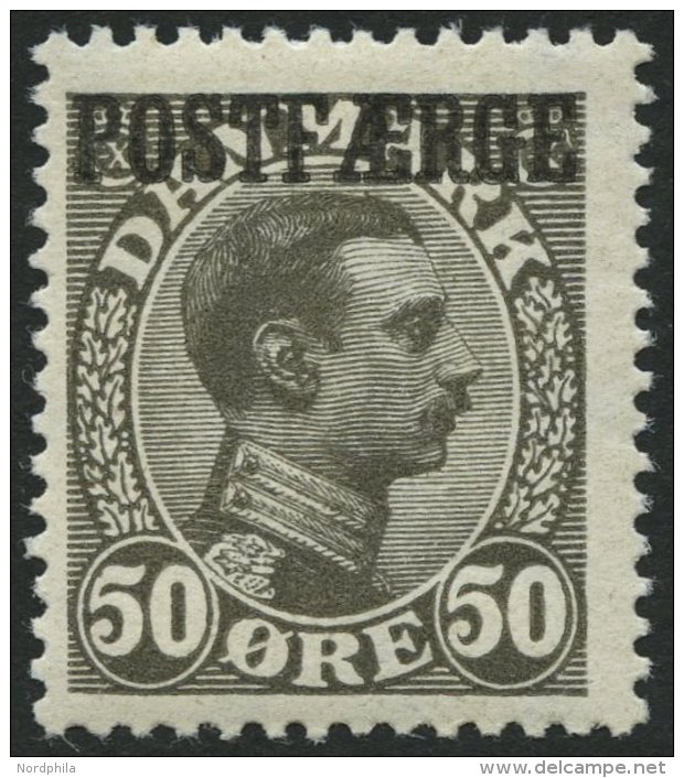 POSTF&Auml;HREMARKEN Pf 8 *, 1922, 50 &Oslash; Olivgrau, Falzrest, Pracht - Otros & Sin Clasificación