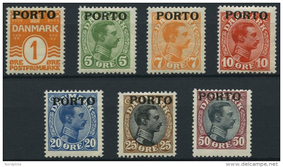 PORTOMARKEN P 1-7 *, 1921, Freimarken, Falzrest, Prachtsatz - Portomarken