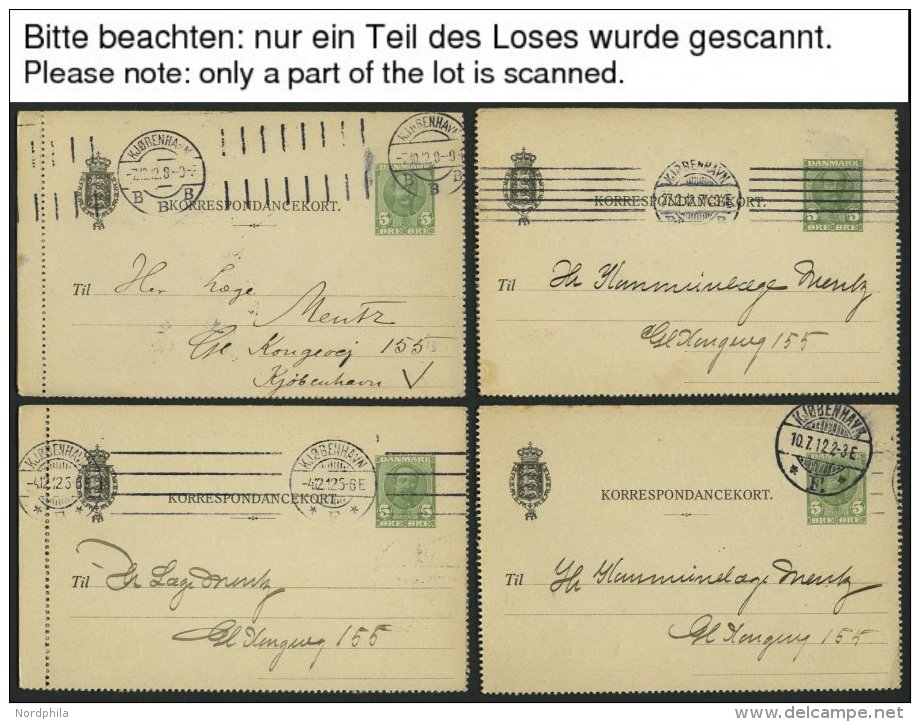 D&Auml;NEMARK K 26 BRIEF, Ganzsachen: 1910, 5 &Oslash; Kartenbrief, Gebraucht, 25x, Feinst/Pracht, Mi. 200.- - Usado