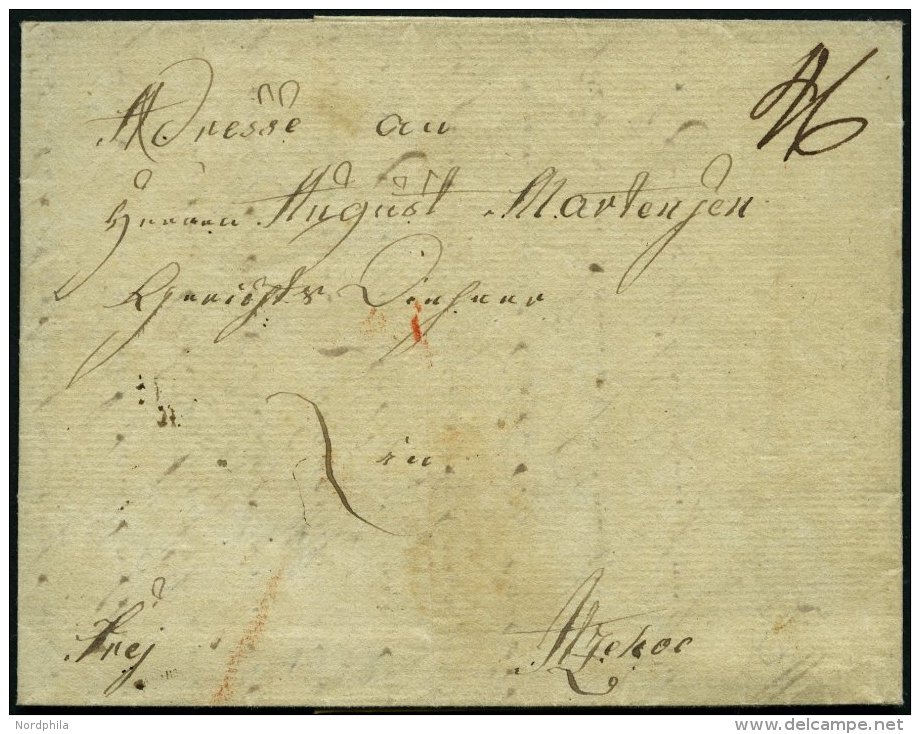 D&Auml;NEMARK 1833, Brief Mit Inhalt Von Kopenhagen Nach Itzehoe, Handschriftlich Frey Und R&uuml;ckseitiges Lacksiegel, - Gebraucht