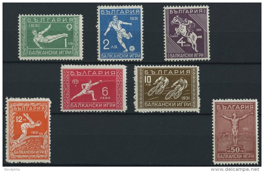 BULGARIEN 252-58 *, 1933, Balkan-Olympiade, Falzrest, Pracht - Sonstige & Ohne Zuordnung