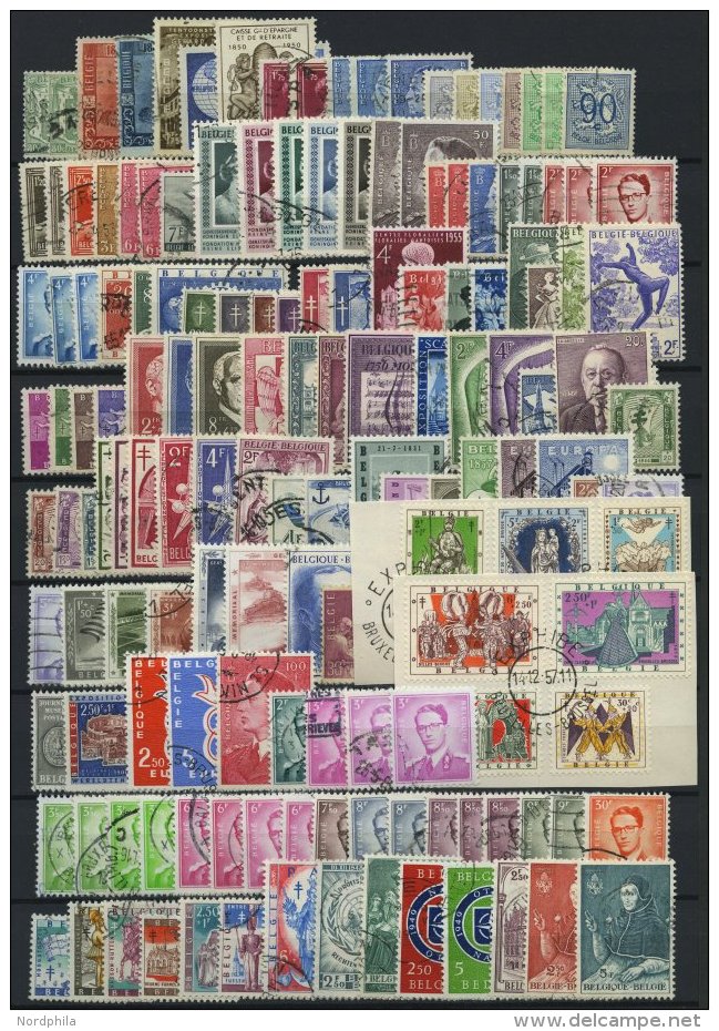 SAMMLUNGEN, LOTS O, 1949-75, Gestempelte Partie Verschiedener Werte Belgien, Fast Nur Prachterhaltung, Mi. &uuml;ber 250 - Colecciones