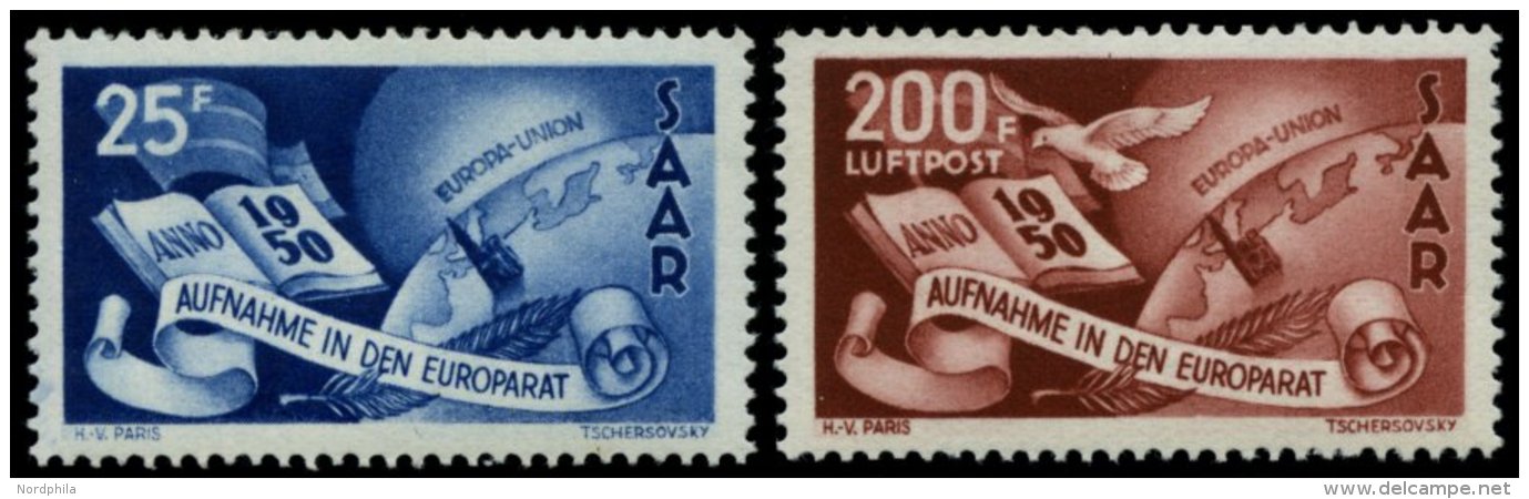 SAARLAND 297/8 **, 1950, Europarat, Pracht, Mi. 220.- - Otros & Sin Clasificación