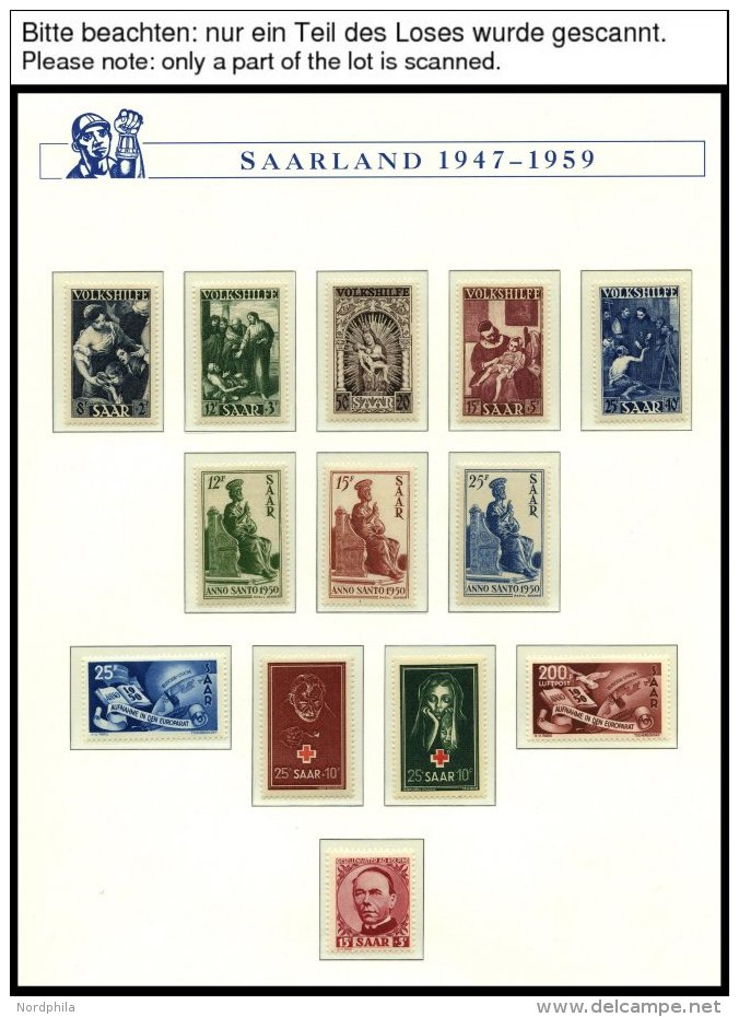 SAMMLUNGEN, LOTS **, 1947-59, Bis Auf Urdruck, Blocks Und Dienstmarken Postfrisch Komplett, Prachterhaltung, Mi. 1340.- - Sonstige & Ohne Zuordnung