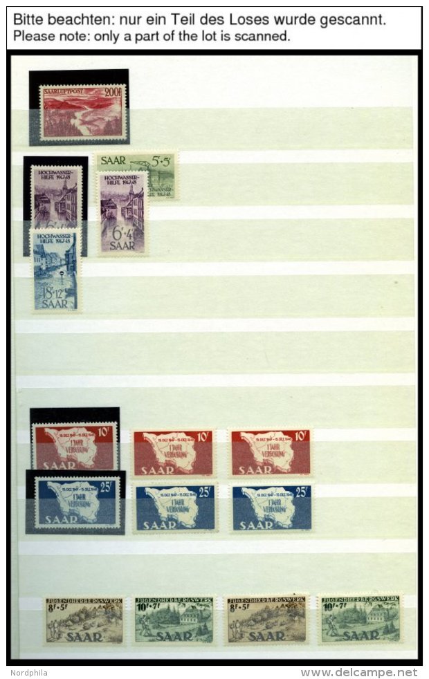 SAMMLUNGEN, LOTS **,* , Fast Nur Postfrische Restpartie Saarland Von 1947-1959, Mit Einigen Besseren Ausgaben, Gestempel - Other & Unclassified