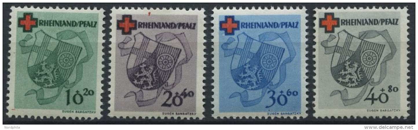 RHEINLAND PFALZ 42-45 **, 1949, Rotes Kreuz, Prachtsatz, Mi. 85.- - Sonstige & Ohne Zuordnung