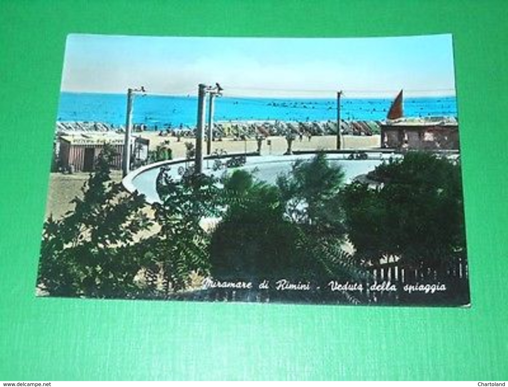 Cartolina Miramare Di Rimini - Veduta Della Spiaggia 1955 Ca - Rimini