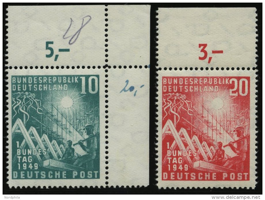 BUNDESREPUBLIK 111/2 **, 1949, Bundestag Vom Oberrand, Pracht - Sonstige & Ohne Zuordnung