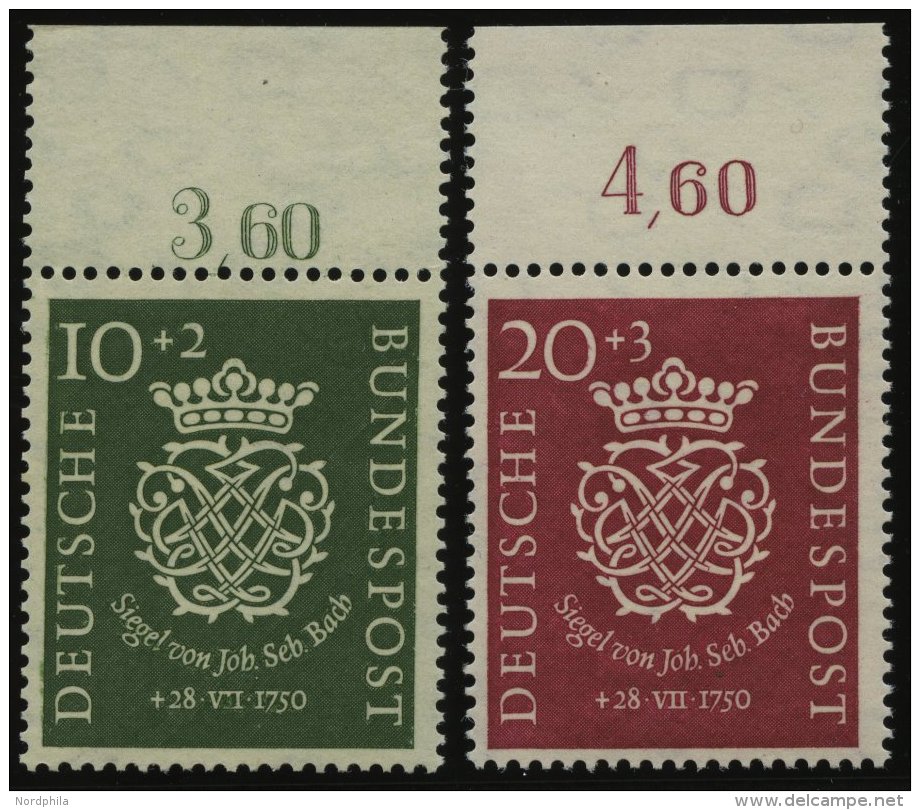 BUNDESREPUBLIK 121/2 **, 1950, Bach, Vom Oberrand, Pracht - Otros & Sin Clasificación