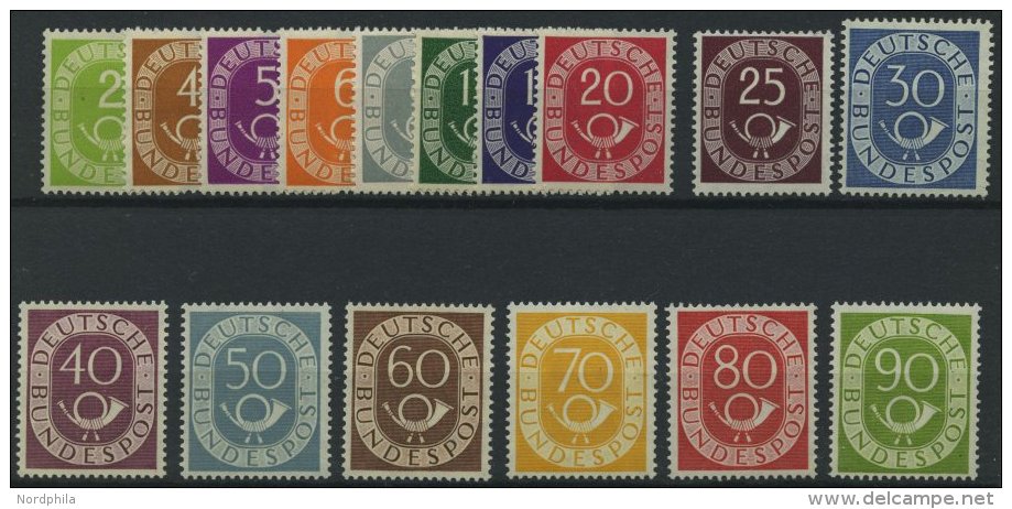 BUNDESREPUBLIK 123-38 **, 1951, Posthorn, Postfrischer Prachtsatz In Einwandfreier Z&auml;hnung, Mi. 2200.- - Sonstige & Ohne Zuordnung