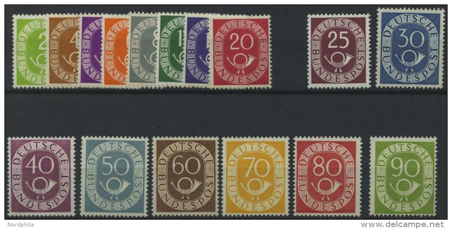 BUNDESREPUBLIK 123-38 **, 1951, Posthorn, Postfrischer Prachtsatz, Jeder Wert Gepr. Schlegel, Mi. 2200.- - Sonstige & Ohne Zuordnung