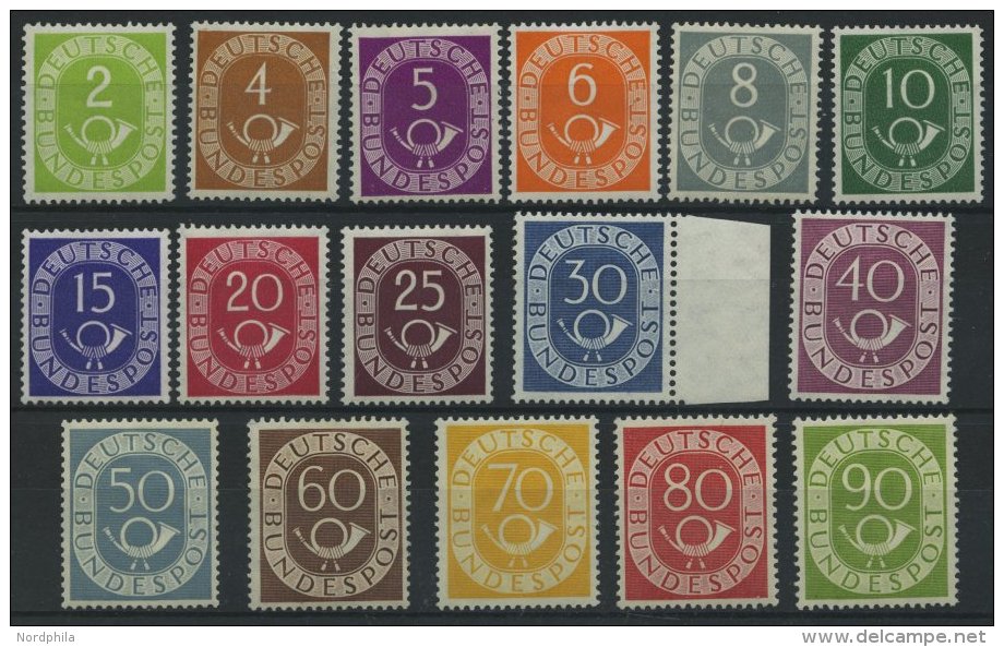 BUNDESREPUBLIK 123-38 *, 1951, Posthorn, Ungebrauchter Prachtsatz, Mi. 700.- - Sonstige & Ohne Zuordnung