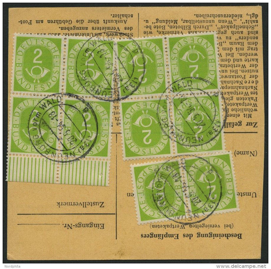 BUNDESREPUBLIK 123 VB, Paar BRIEF, 1954, 2 Pf. Posthorn, 2 Viererbl&ouml;cke Und Waagerechtes Paar R&uuml;ckseitig Mit 6 - Gebraucht